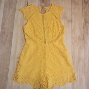 Yellow Eyelet Romper